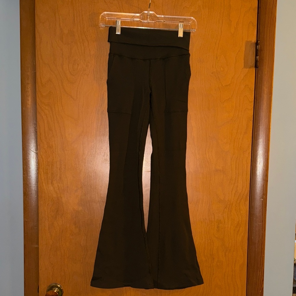 Aerie Army Green Flare Pants